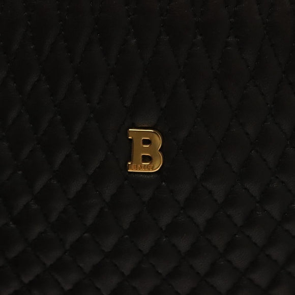 BALLY Quilted Chain Shoulder Bag Leather Dark Brown Gold Auth BA4325