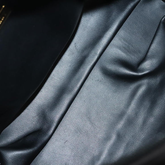 BALLY Quilted Chain Shoulder Bag Leather Dark Brown Gold Auth BA4325