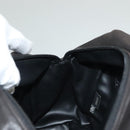 BALLY Quilted Chain Shoulder Bag Leather Dark Brown Gold Auth BA4325-21