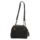 BALLY Quilted Chain Shoulder Bag Leather Dark Brown Gold Auth BA4325-2