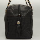 BALLY Quilted Chain Shoulder Bag Leather Dark Brown Gold Auth BA4325-4