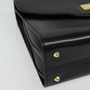 BALLY Hand Bag Leather 2way Black Gold Auth BA4327-10