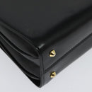 BALLY Hand Bag Leather 2way Black Gold Auth BA4327-16