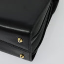 BALLY Hand Bag Leather 2way Black Gold Auth BA4327-17