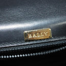 BALLY Hand Bag Leather 2way Black Gold Auth BA4327-19