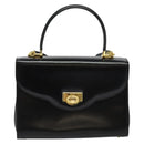 BALLY Hand Bag Leather 2way Black Gold Auth BA4327-13