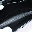 BALLY Hand Bag Leather 2way Black Gold Auth BA4327-22