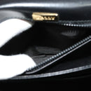 BALLY Hand Bag Leather 2way Black Gold Auth BA4327-23