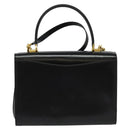BALLY Hand Bag Leather 2way Black Gold Auth BA4327-2
