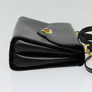 BALLY Hand Bag Leather 2way Black Gold Auth BA4327-4