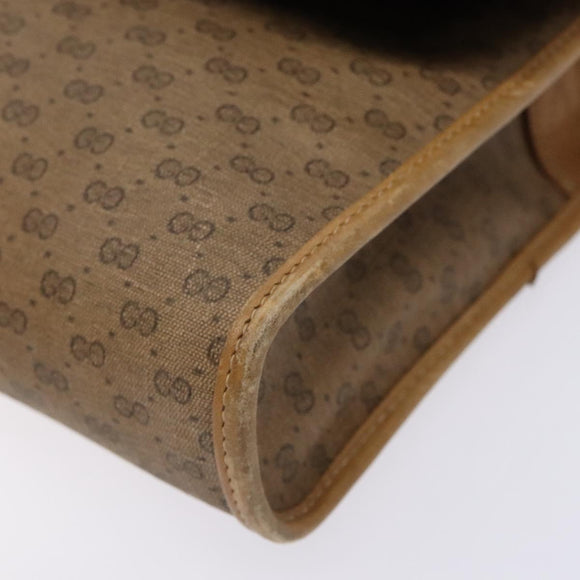 GUCCI Micro GG Supreme Shoulder Bag PVC Beige Gold Auth BA4331