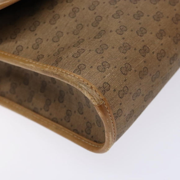 GUCCI Micro GG Supreme Shoulder Bag PVC Beige Gold Auth BA4331