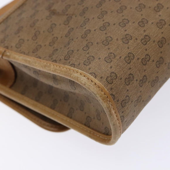 GUCCI Micro GG Supreme Shoulder Bag PVC Beige Gold Auth BA4331