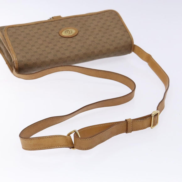 GUCCI Micro GG Supreme Shoulder Bag PVC Beige Gold Auth BA4331