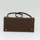 Salvatore Ferragamo Gancini Hand Bag Leather 2way Bronze Gold Auth BA4340-5