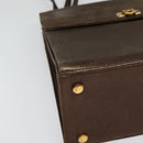 Salvatore Ferragamo Gancini Hand Bag Leather 2way Bronze Gold Auth BA4340-10