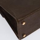 Salvatore Ferragamo Gancini Hand Bag Leather 2way Bronze Gold Auth BA4340-16