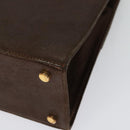 Salvatore Ferragamo Gancini Hand Bag Leather 2way Bronze Gold Auth BA4340-17