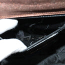 Salvatore Ferragamo Gancini Hand Bag Leather 2way Bronze Gold Auth BA4340-23