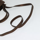 Salvatore Ferragamo Gancini Hand Bag Leather 2way Bronze Gold Auth BA4340-9