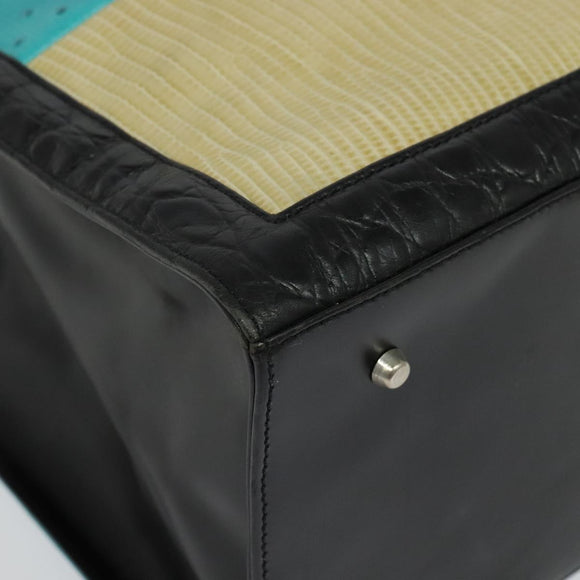 Gianni Versace Bag Crocodile Embossed Leather Multicolor Silver Auth BA4341