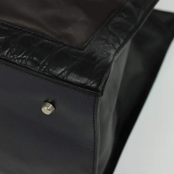 Gianni Versace Bag Crocodile Embossed Leather Multicolor Silver Auth BA4341