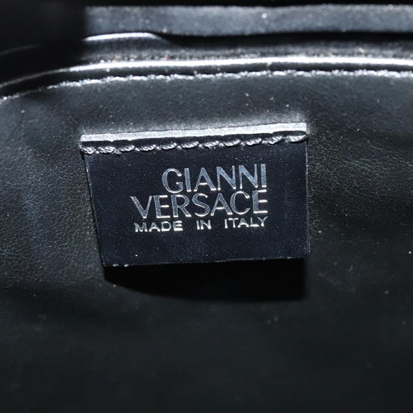 Gianni Versace Bag Crocodile Embossed Leather Multicolor Silver Auth BA4341