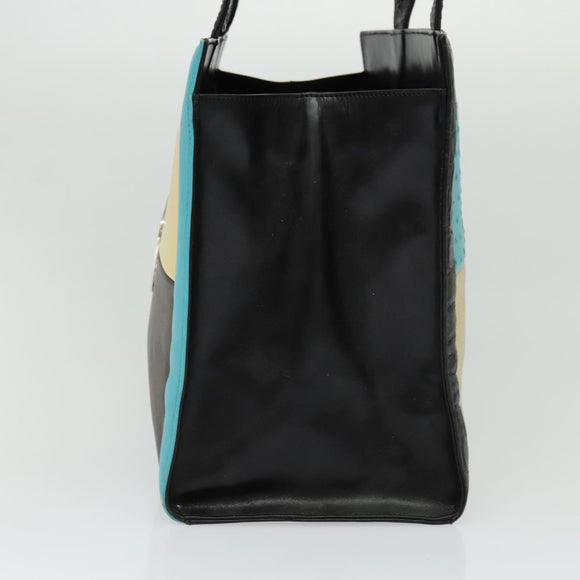 Gianni Versace Bag Crocodile Embossed Leather Multicolor Silver Auth BA4341