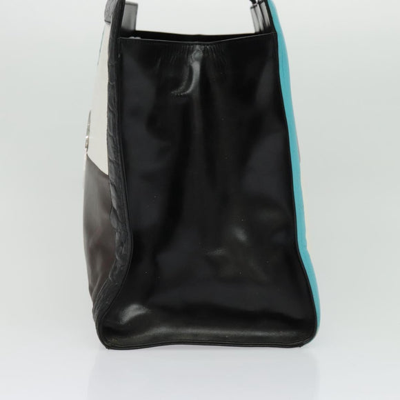 Gianni Versace Bag Crocodile Embossed Leather Multicolor Silver Auth BA4341