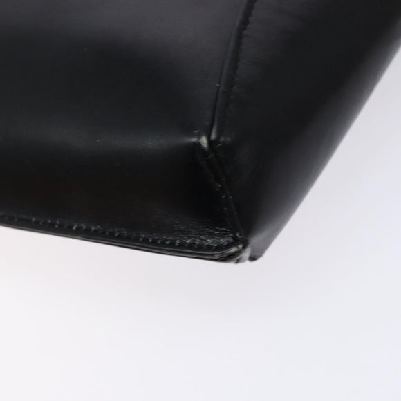 GUCCI Shoulder Bag Leather Black Gold Auth BA4343