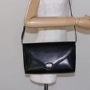 GUCCI Shoulder Bag Leather Black Gold Auth BA4343-24