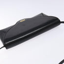 GUCCI Shoulder Bag Leather Black Gold Auth BA4343-6