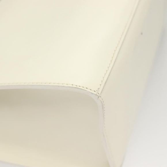 Salvatore Ferragamo Hand Bag Patent leather White Gold Auth BA4344