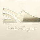 Salvatore Ferragamo Hand Bag Patent leather White Gold Auth BA4344-10