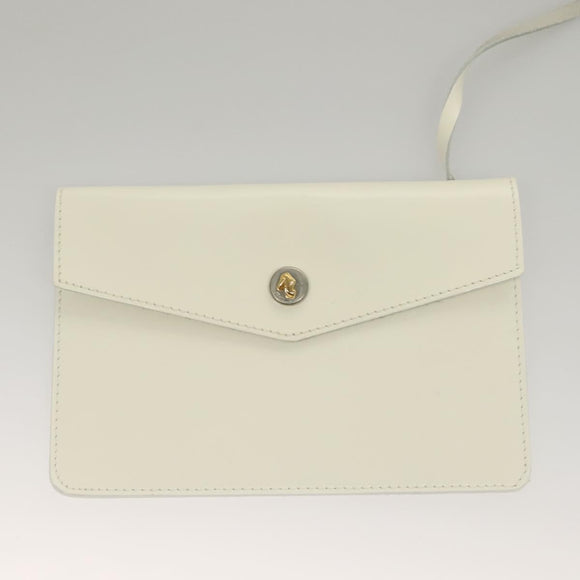 Salvatore Ferragamo Hand Bag Patent leather White Gold Auth BA4344