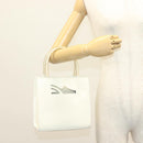 Salvatore Ferragamo Hand Bag Patent leather White Gold Auth BA4344-23