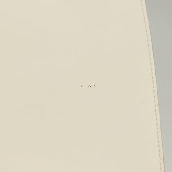 Salvatore Ferragamo Hand Bag Patent leather White Gold Auth BA4344