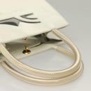 Salvatore Ferragamo Hand Bag Patent leather White Gold Auth BA4344-8