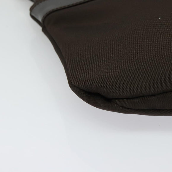 Salvatore Ferragamo Shoulder Bag Nylon Brown Silver Auth BA4348