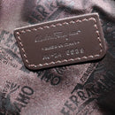 Salvatore Ferragamo Shoulder Bag Nylon Brown Silver Auth BA4348-15