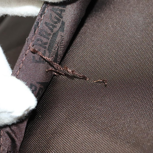 Salvatore Ferragamo Shoulder Bag Nylon Brown Silver Auth BA4348