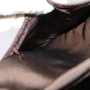 Salvatore Ferragamo Shoulder Bag Nylon Brown Silver Auth BA4348-21