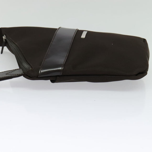 Salvatore Ferragamo Shoulder Bag Nylon Brown Silver Auth BA4348