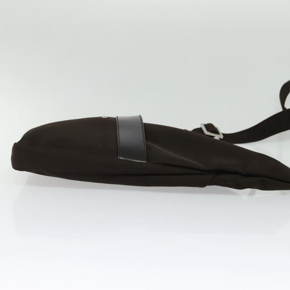 Salvatore Ferragamo Shoulder Bag Nylon Brown Silver Auth BA4348