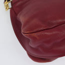 Chloe Margaret Hand Bag Leather 2way Wine Red Gold Auth BA4349-16