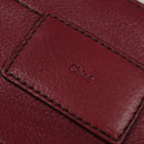 Chloe Margaret Hand Bag Leather 2way Wine Red Gold Auth BA4349-18