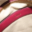 Chloe Margaret Hand Bag Leather 2way Wine Red Gold Auth BA4349-19