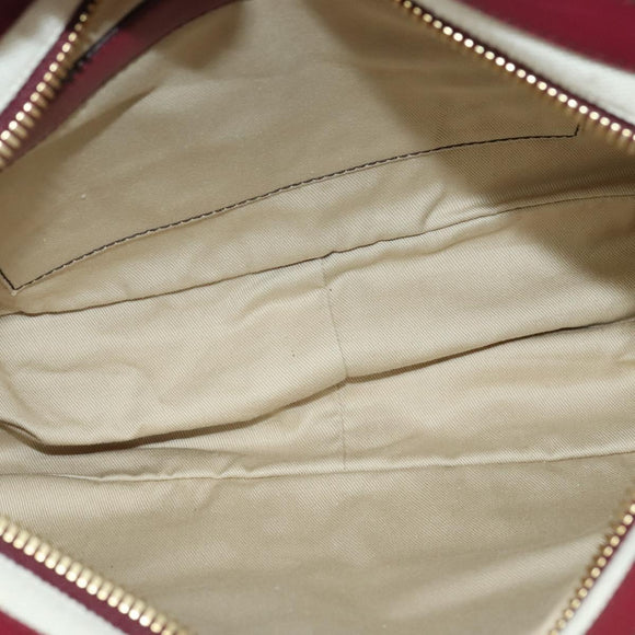 Chloe Margaret Hand Bag Leather 2way Wine Red Gold Auth BA4349