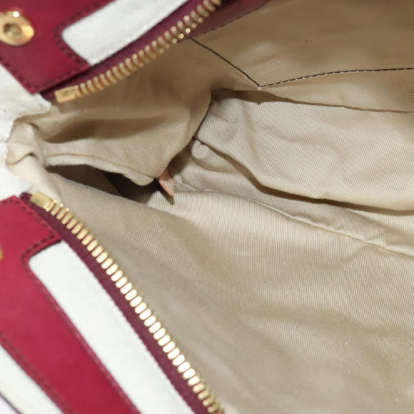 Chloe Margaret Hand Bag Leather 2way Wine Red Gold Auth BA4349