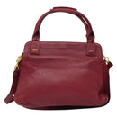 Chloe Margaret Hand Bag Leather 2way Wine Red Gold Auth BA4349-2
